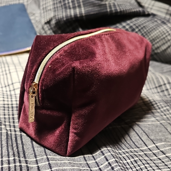 Coach Handbags - Caudalie NWOT Burgundy Velvet Cosmetic Bag